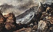 Joos de Momper Landscape with the Temptation of Christ painting